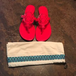 Tory Burch Miller Sandal, Neon Pink, Size 11